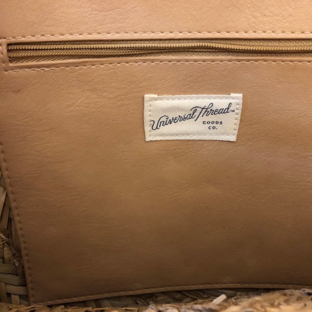 Universal Thread Straw/Raffia Circle Tote With Ta… - image 5